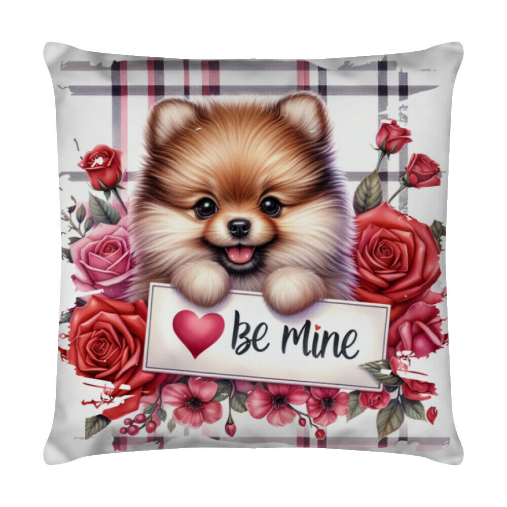Kissen "Pomeranian - Be mine" Weiß – hunde-shirt.de