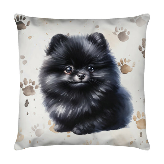 Kissen "Pomeranian - Puppy Paws III" Weiß – hunde-shirt.de