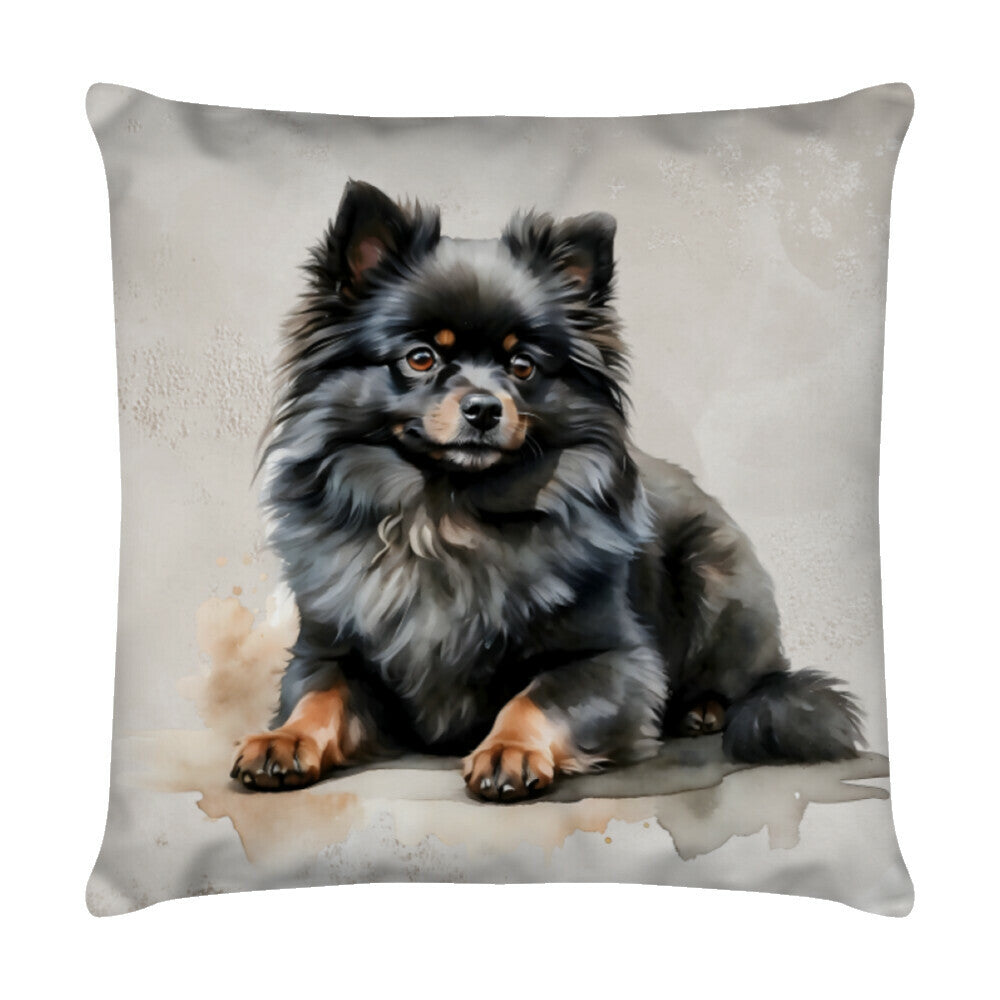 Kissen "Pomeranian tan - Relax" Weiß – hunde-shirt.de