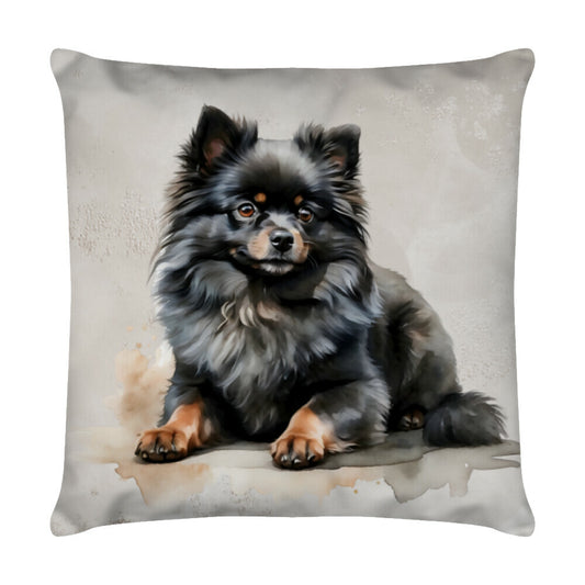 Kissen "Pomeranian tan - Relax" Weiß – hunde-shirt.de