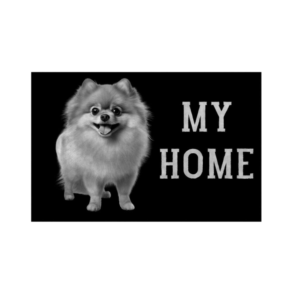 Fußmatte "Pomeranian - MY HOME" Weiß – hunde-shirt.de