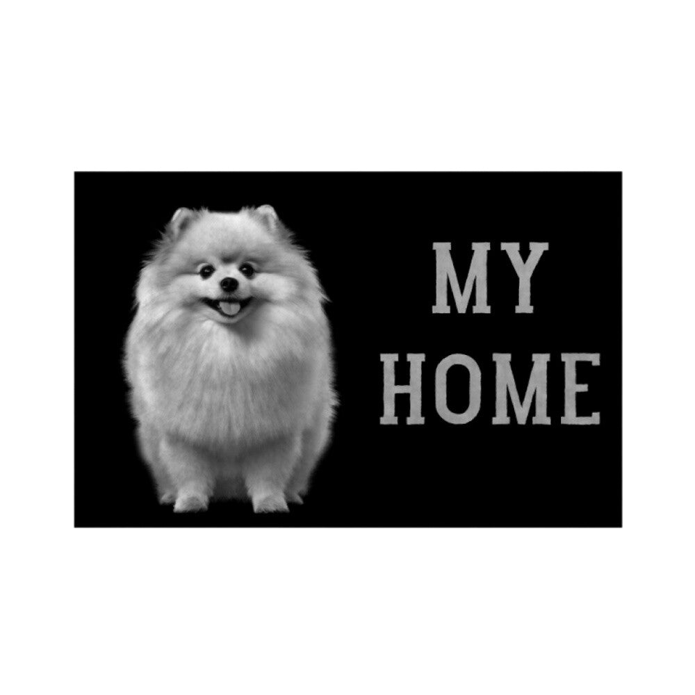 Fußmatte "Pomeranian - MY HOME III" Weiß – hunde-shirt.de