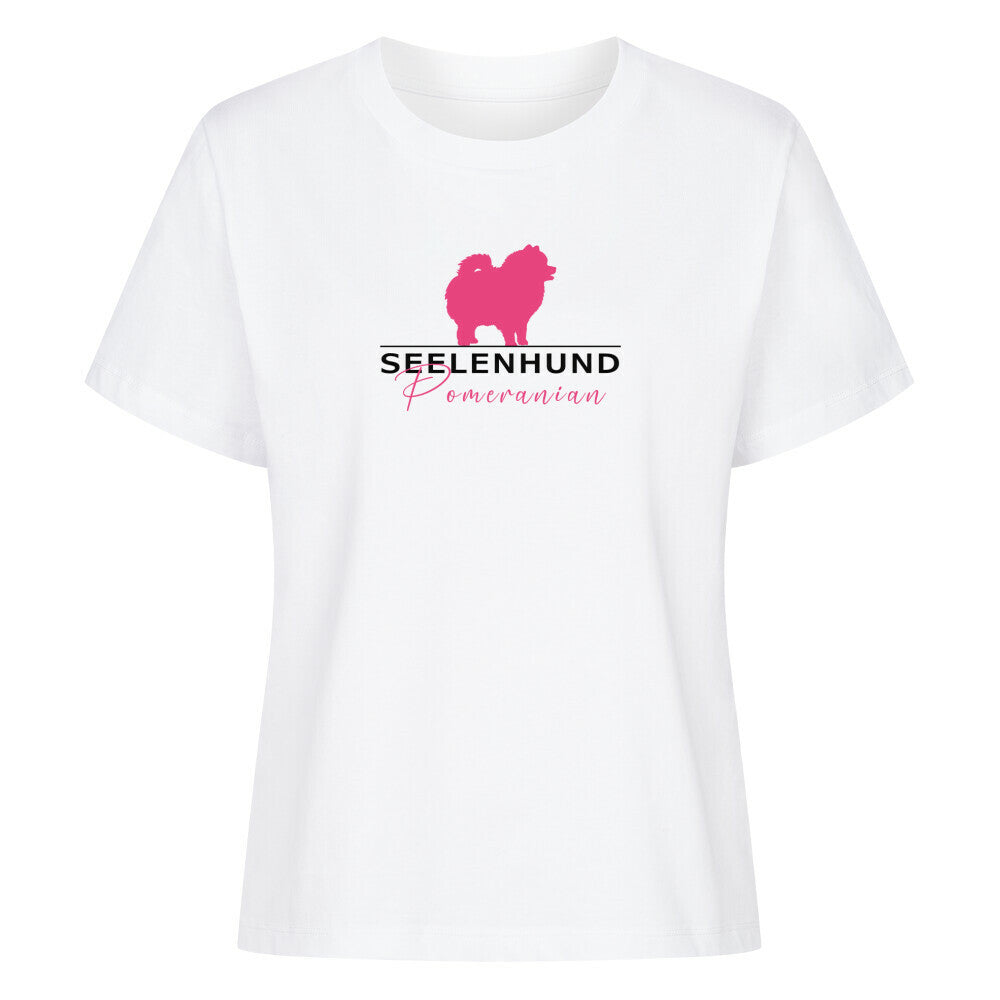 Premium Damen-Shirt "Pomeranian - Seelenhund" Weiß – hunde-shirt.de