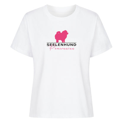 Premium Damen-Shirt "Pomeranian - Seelenhund" Weiß – hunde-shirt.de