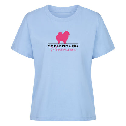 Premium Damen-Shirt "Pomeranian - Seelenhund" Sky Blue – hunde-shirt.de