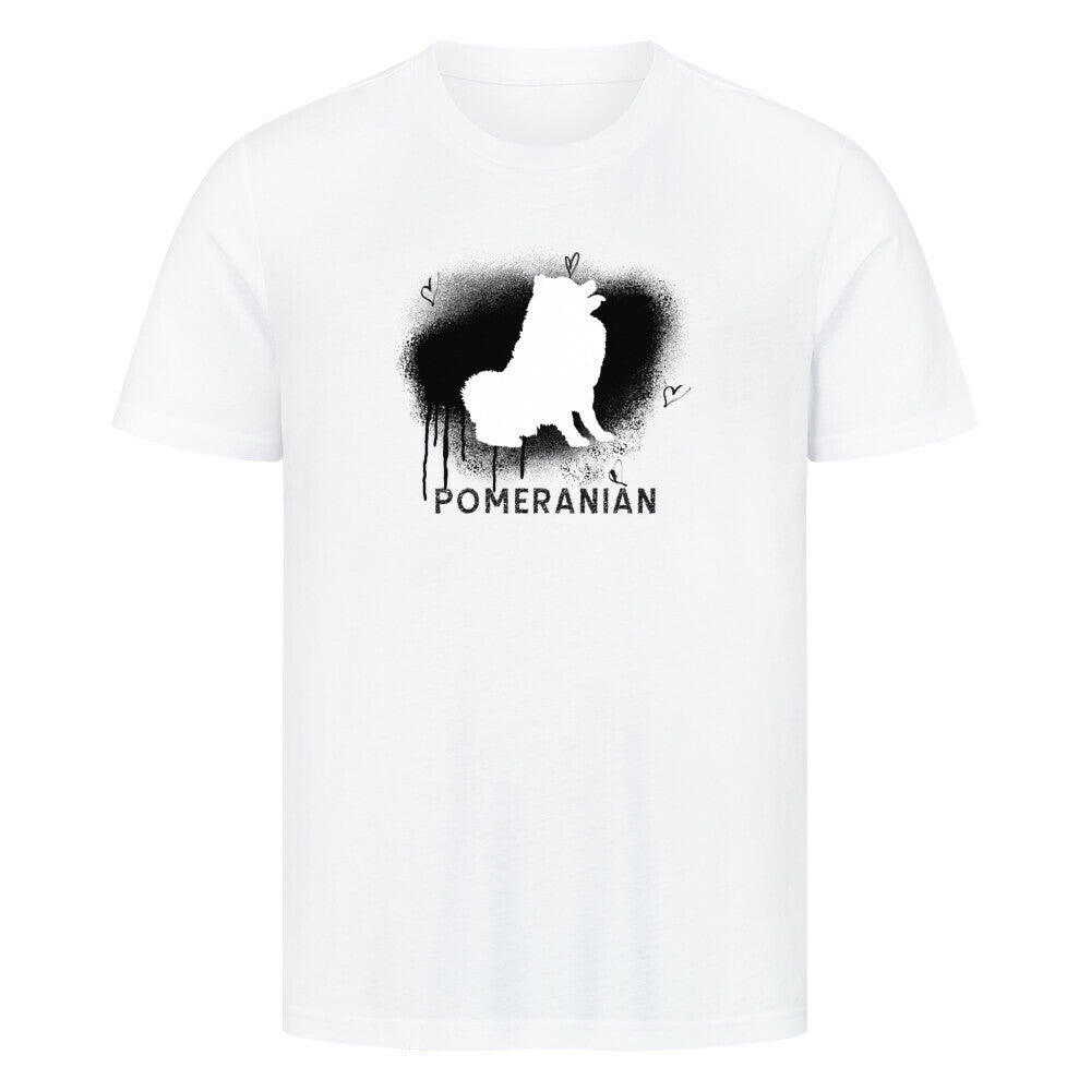 Premium T-Shirt "Pomeranian - Brush" Weiß – hunde-shirt.de