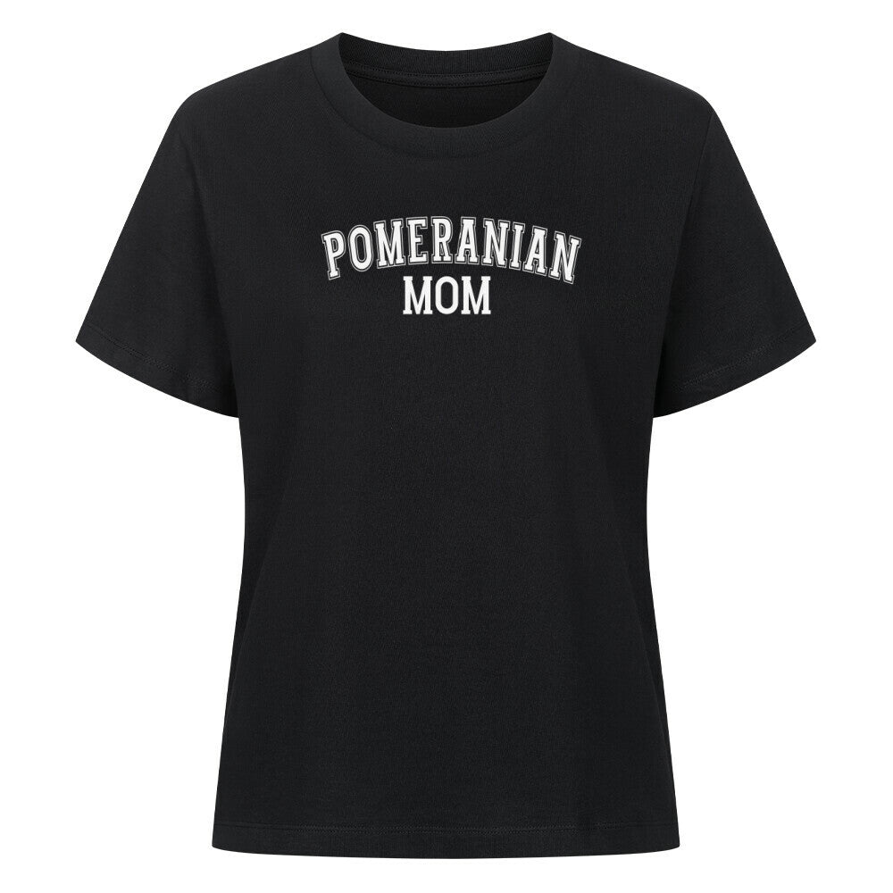 Premium Damen-Shirt "Pomeranian - MOM" Schwarz – hunde-shirt.de