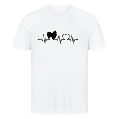 Premium T-Shirt "Pomeranian - Heartbeat" Weiß – hunde-shirt.de