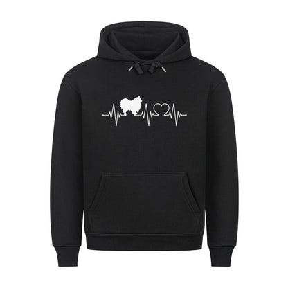 Premium Hoodie "Pomeranian - Heartbeat" Schwarz – hunde-shirt.de