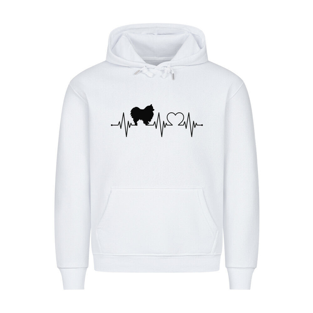 Premium Hoodie "Pomeranian - Heartbeat" Weiß – hunde-shirt.de