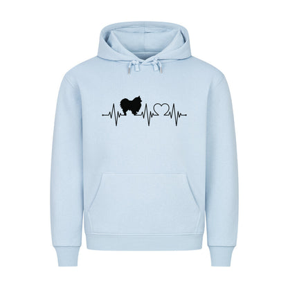 Premium Hoodie "Pomeranian - Heartbeat" Babyblau – hunde-shirt.de