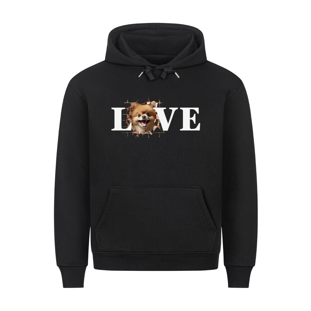 Premium Hoodie "Pomeranian - LOVE" Schwarz – hunde-shirt.de