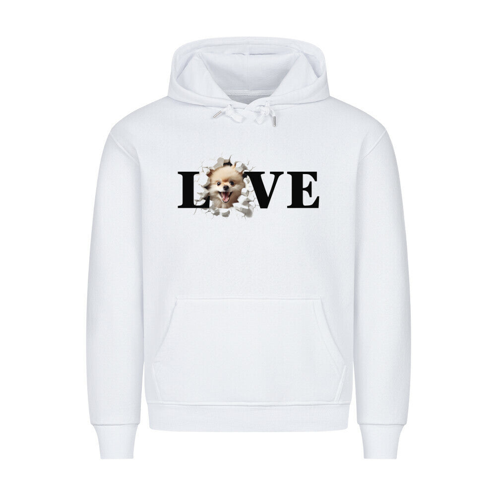 Premium Hoodie "Pomeranian - LOVE" Weiß – hunde-shirt.de
