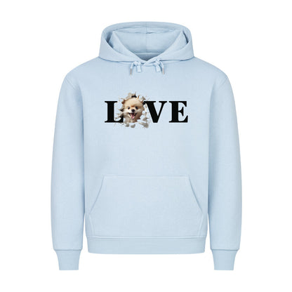 Premium Hoodie "Pomeranian - LOVE" Babyblau – hunde-shirt.de