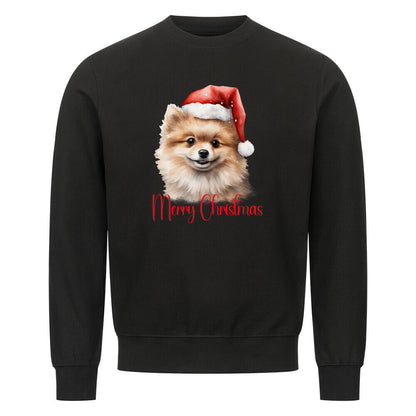 Premium Sweatshirt "Pomeranian - Merry Christmas" Schwarz – hunde-shirt.de
