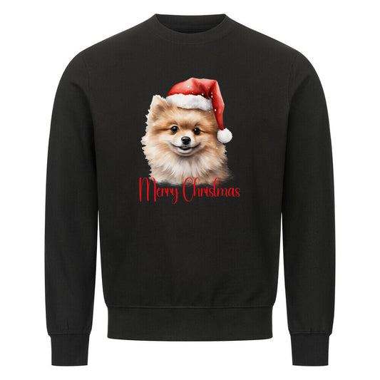 Premium Sweatshirt "Pomeranian - Merry Christmas" Schwarz – hunde-shirt.de