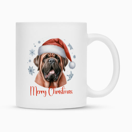 Tasse "Mastino - Merry Christmas" Weiß – hunde-shirt.de
