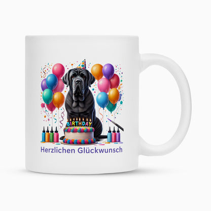 Tasse "Mastino - Glückwunsch" Weiß – hunde-shirt.de
