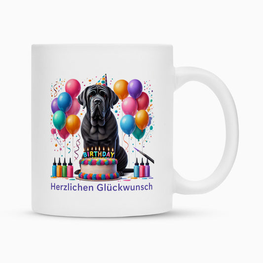 Tasse "Mastino - Glückwunsch" Weiß – hunde-shirt.de