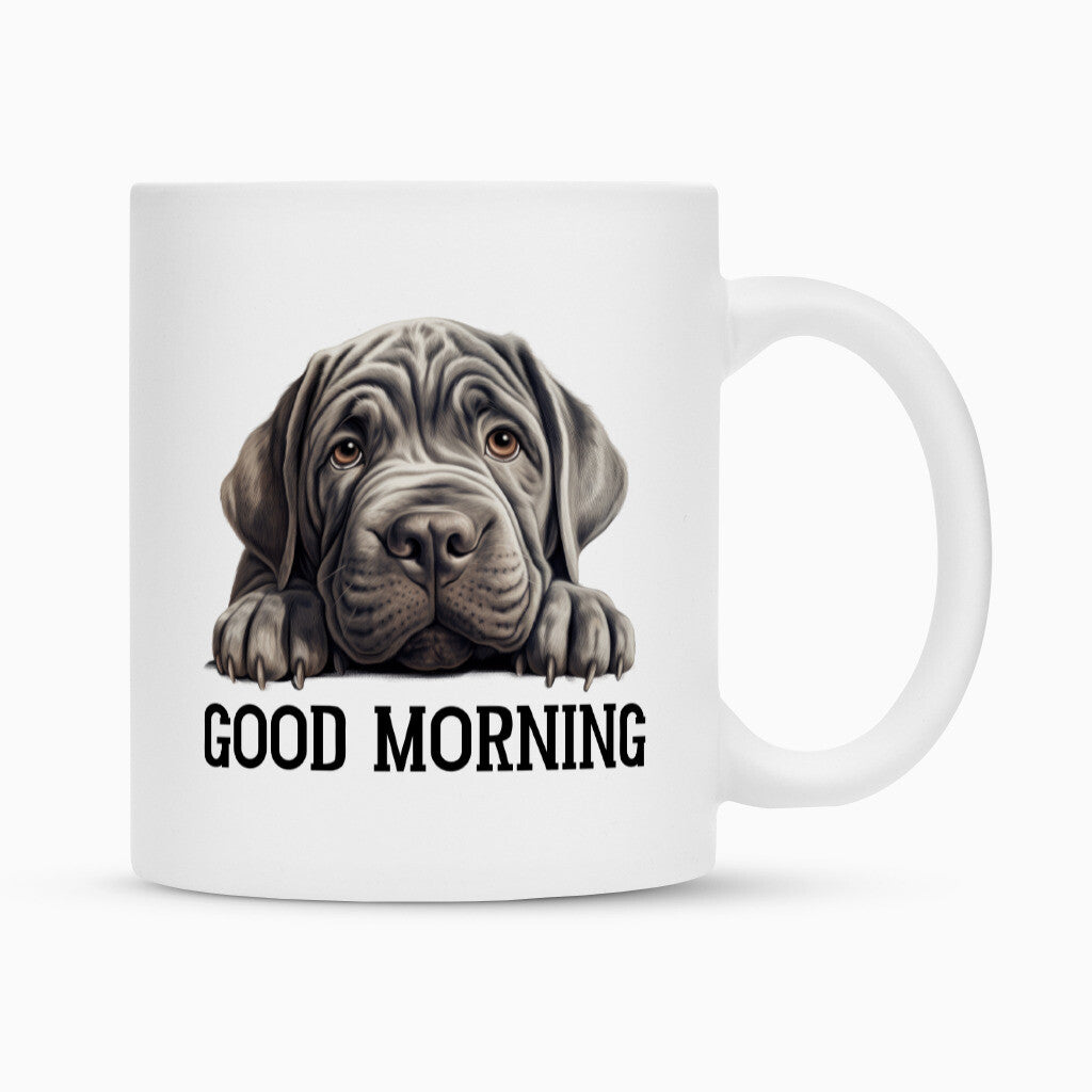 Tasse "Mastino - Good Morning" Weiß – hunde-shirt.de