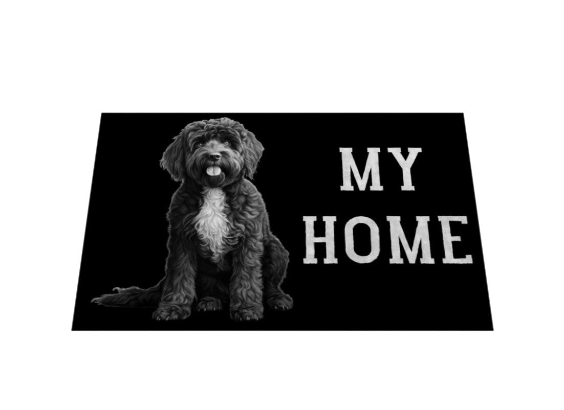 Fußmatte "Portugiesischer Wasserhund - MY HOME" – hunde-shirt.de