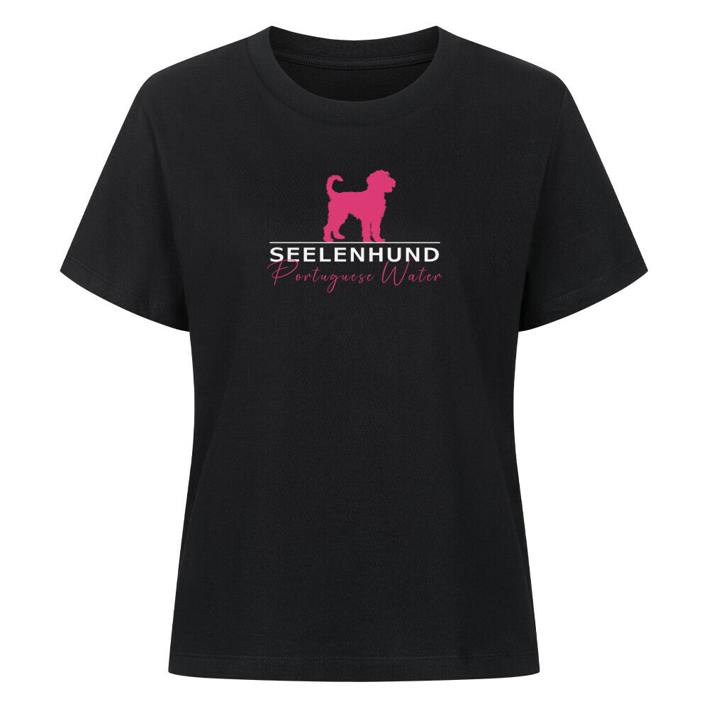Premium Damen-Shirt "Portugiesischer Wasserhund - Seelenhund" Schwarz – hunde-shirt.de