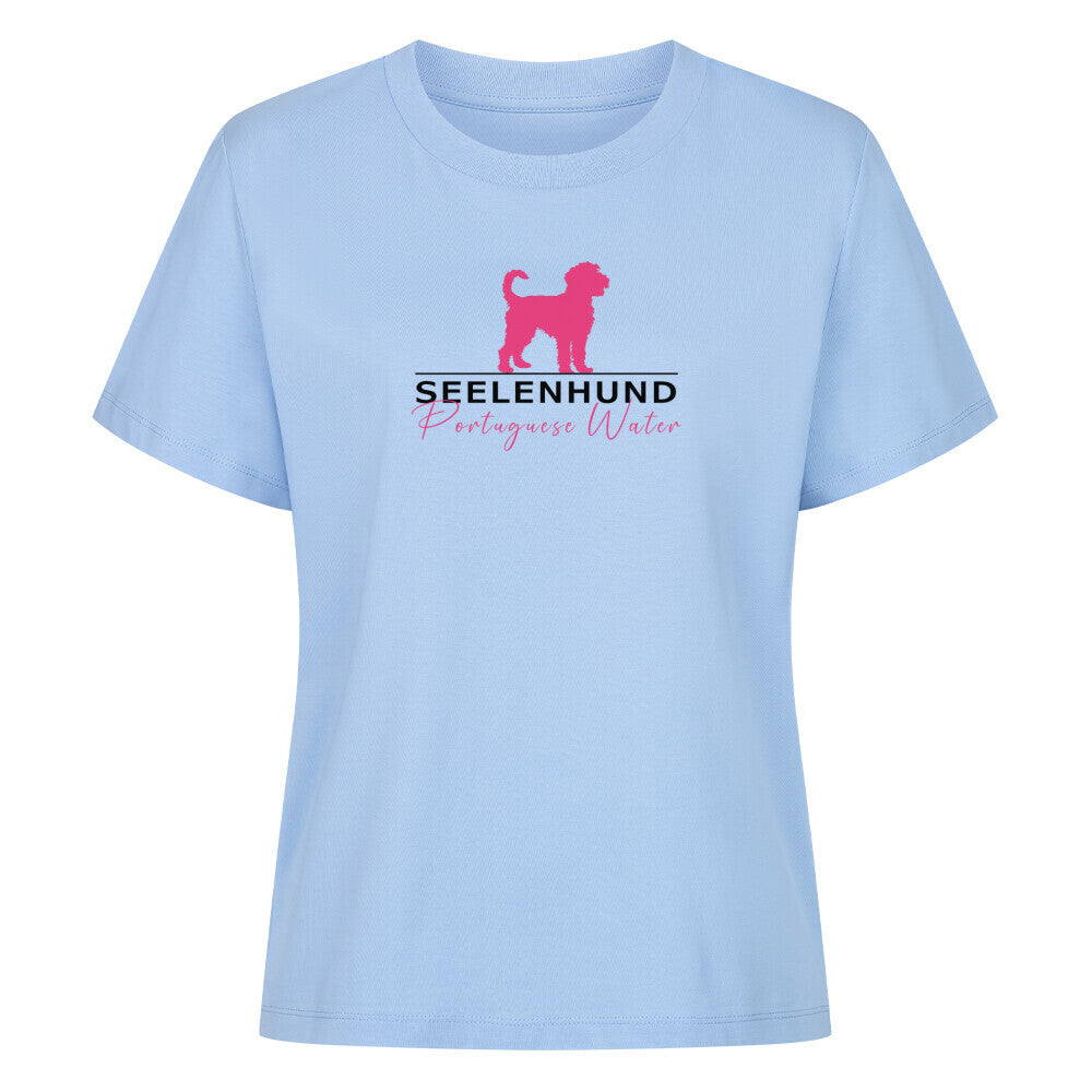 Premium Damen-Shirt "Portugiesischer Wasserhund - Seelenhund" Sky Blue – hunde-shirt.de