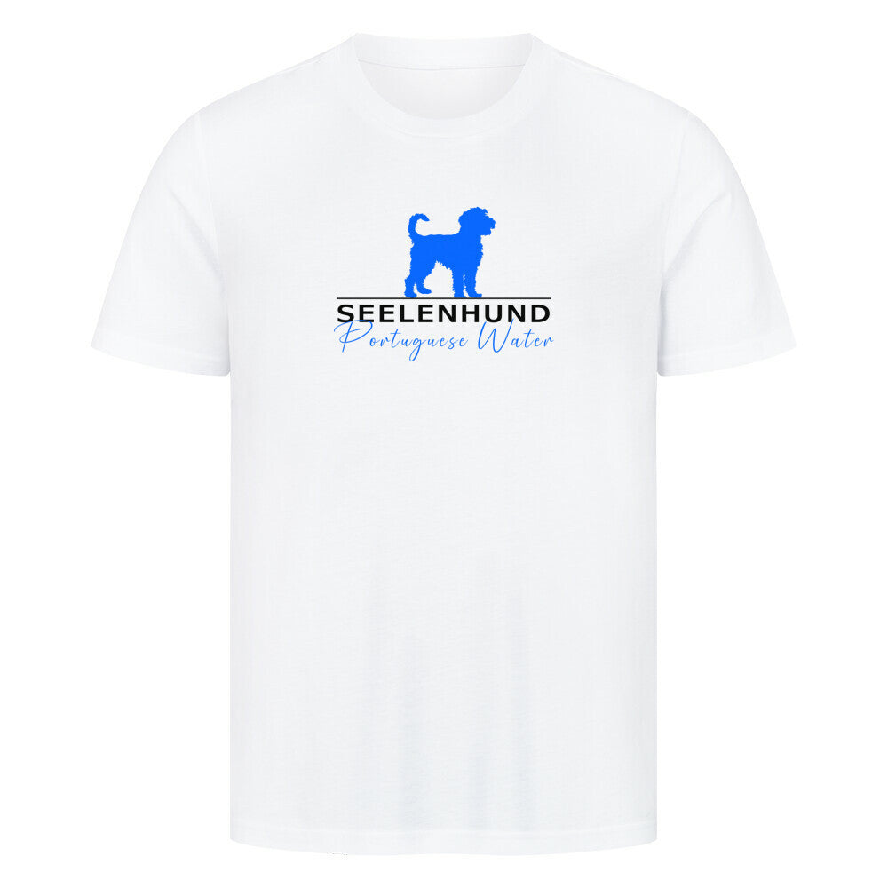 Premium T-Shirt "Portugiesischer Wasserhund - Seelenhund" Weiß – hunde-shirt.de