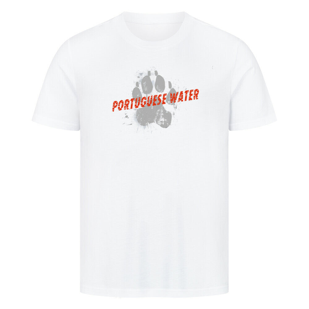 Premium T-Shirt "Portugiesischer Wasserhund - PAW" Weiß – hunde-shirt.de