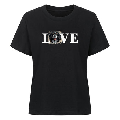 Premium Damen-Shirt "Portugiesischer Wasserhund - LOVE" Schwarz – hunde-shirt.de