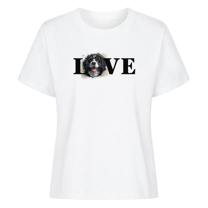 Premium Damen-Shirt "Portugiesischer Wasserhund - LOVE" Weiß – hunde-shirt.de