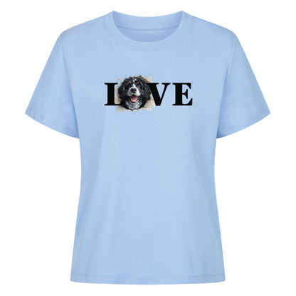 Premium Damen-Shirt "Portugiesischer Wasserhund - LOVE" Sky Blue – hunde-shirt.de