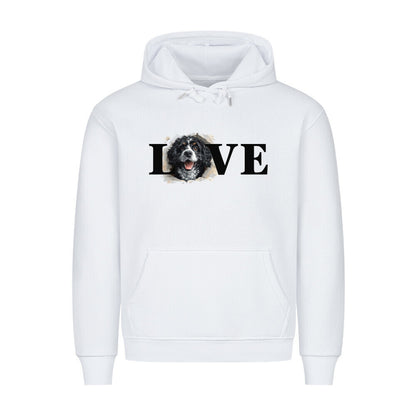 Premium Hoodie "Portugiesischer Wasserhund - LOVE" Weiß – hunde-shirt.de