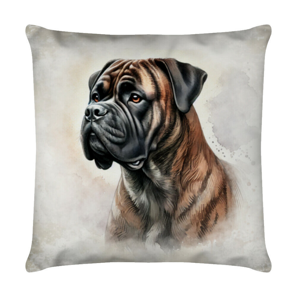 Kissen "Presa Canario - Portrait" Weiß – hunde-shirt.de