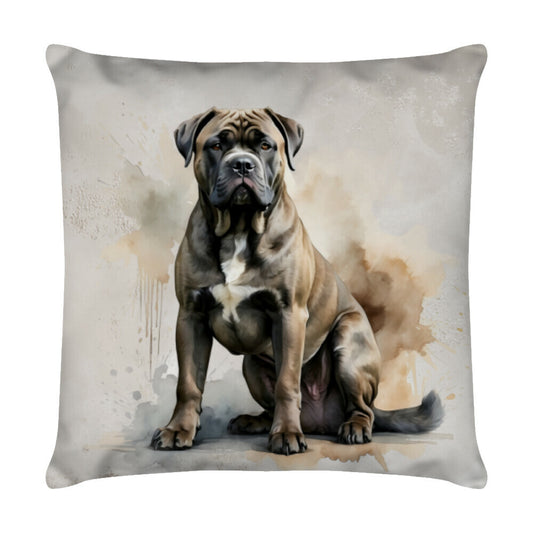 Kissen "Presa Canario - Aufpassen!" Weiß – hunde-shirt.de