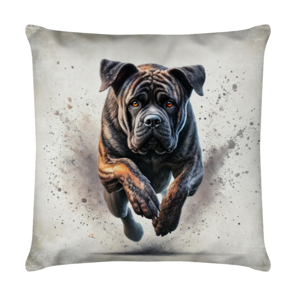 Kissen "Presa Canario - Run" Weiß – hunde-shirt.de