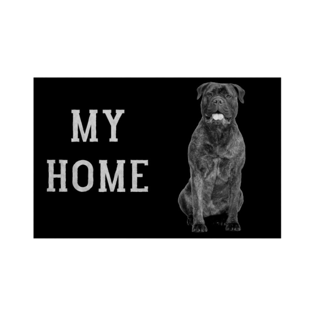 Fußmatte "Presa Canario - MY HOME" Weiß – hunde-shirt.de