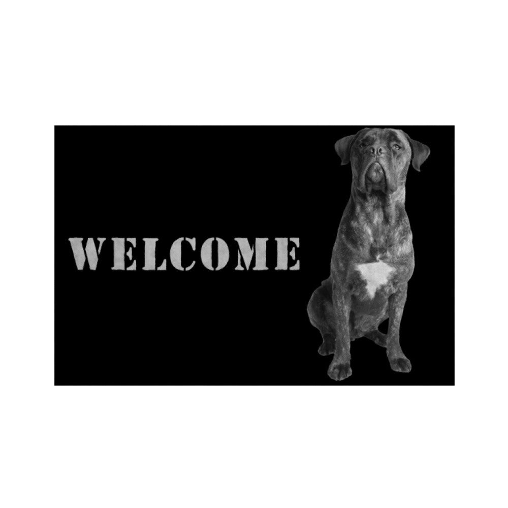 Fußmatte "Presa Canario - WELCOME" Weiß – hunde-shirt.de