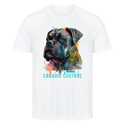 Premium T-Shirt "Presa Canario - Couture" Weiß – hunde-shirt.de