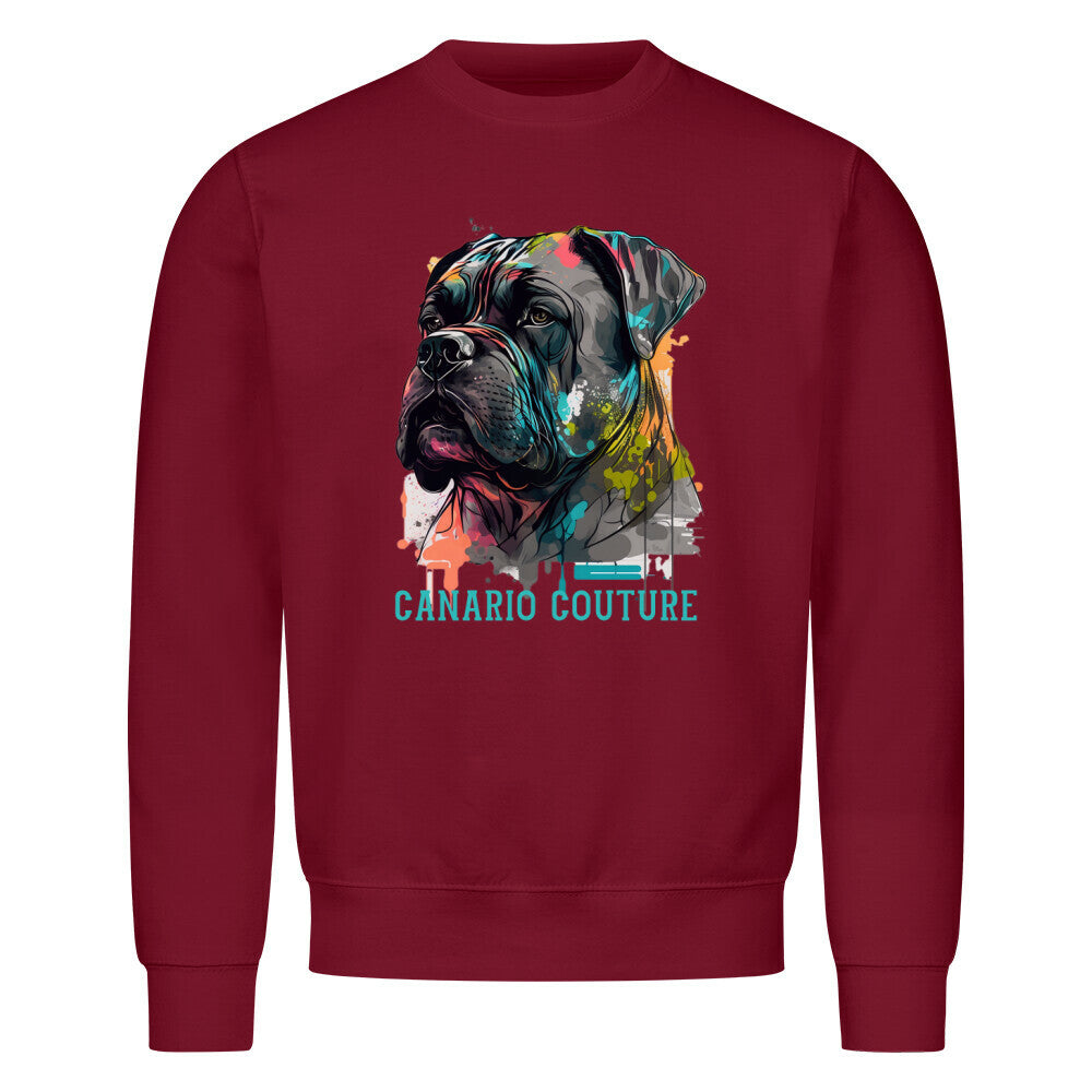 Premium Sweatshirt "Presa Canario - Couture" Burgunder – hunde-shirt.de