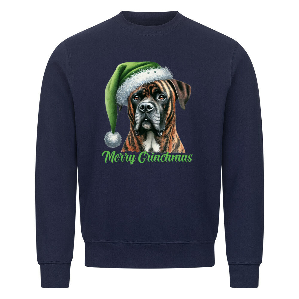 Premium Sweatshirt "Presa Canario - Merry Grinchmas" Navy Blue – hunde-shirt.de