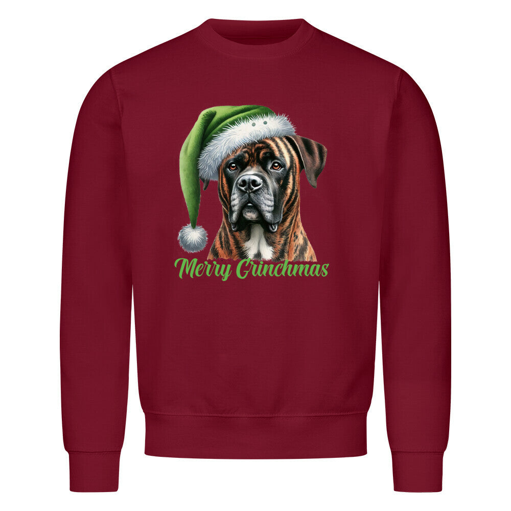 Premium Sweatshirt "Presa Canario - Merry Grinchmas" Burgunder – hunde-shirt.de