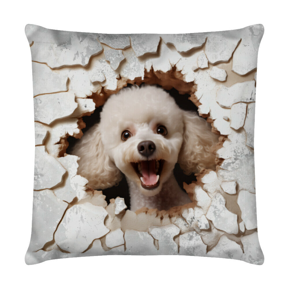 Kissen "Pudel - Look" Weiß – hunde-shirt.de