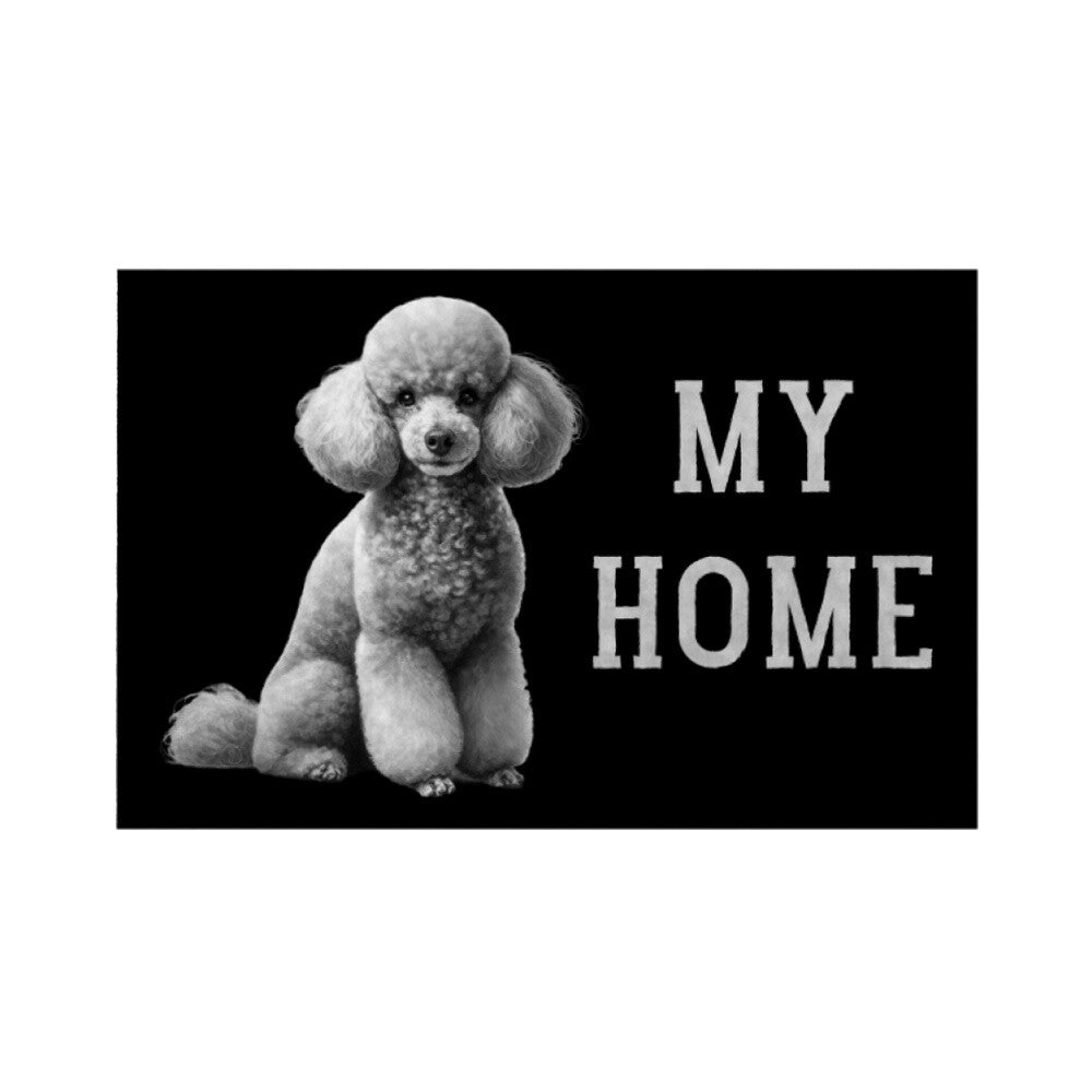 Fußmatte "Pudel - MY HOME" Weiß – hunde-shirt.de