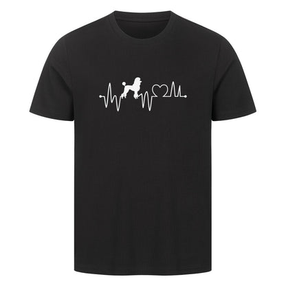 Premium T-Shirt "Pudel - Heartbeat" Schwarz – hunde-shirt.de
