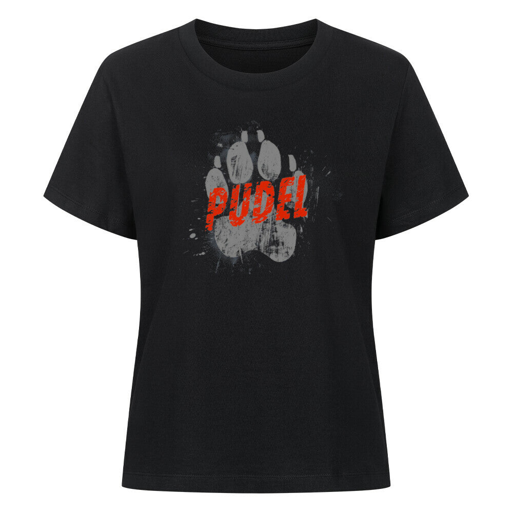 Premium Damen-Shirt "Pudel - PAW" Schwarz – hunde-shirt.de