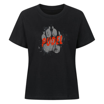 Premium Damen-Shirt "Pudel - PAW" Schwarz – hunde-shirt.de