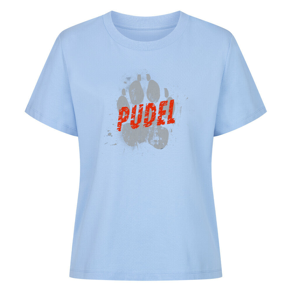 Premium Damen-Shirt "Pudel - PAW" Sky Blue – hunde-shirt.de