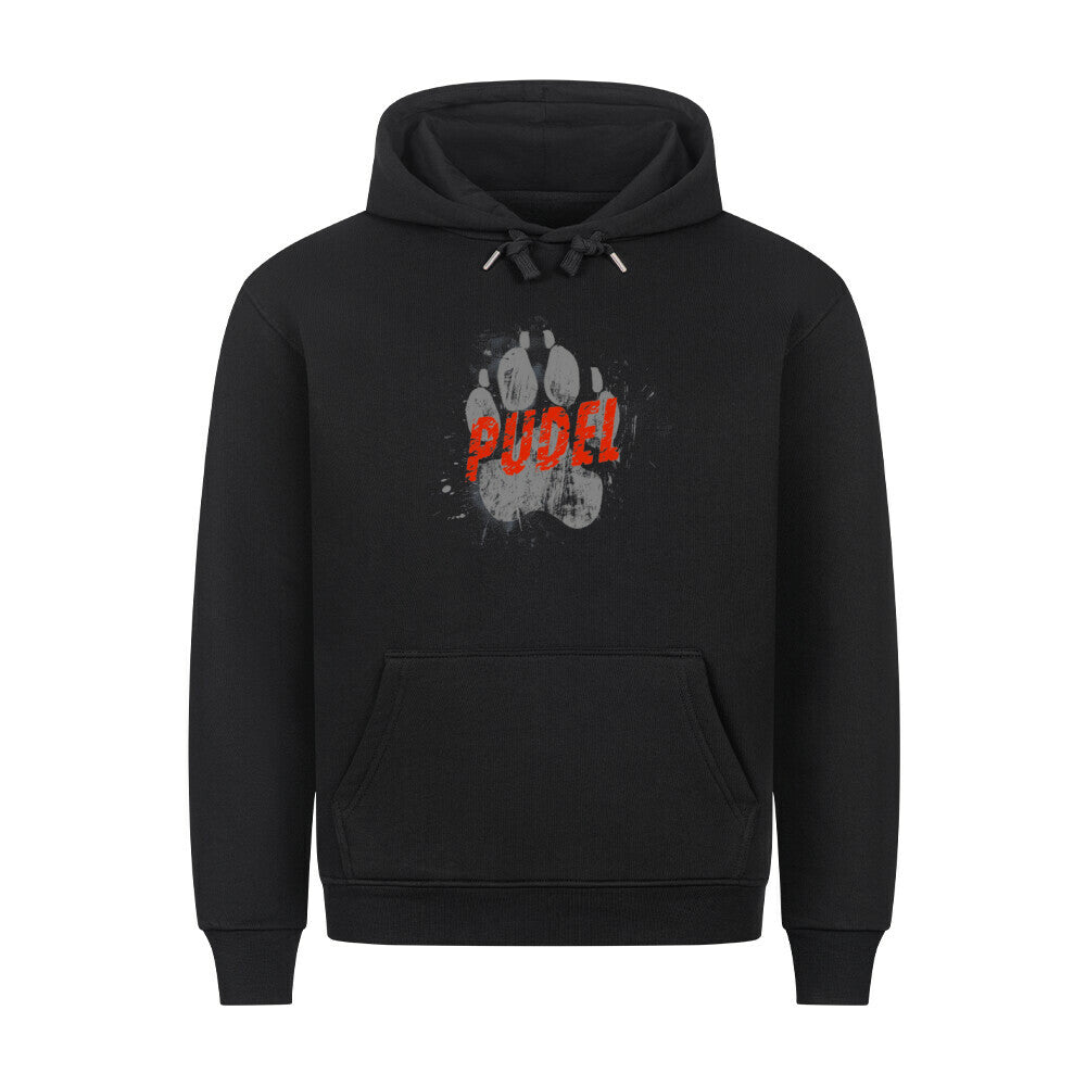 Premium Hoodie "Pudel - PAW" Schwarz – hunde-shirt.de