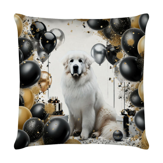 Kissen "Patou - Geburtstag" Weiß – hunde-shirt.de